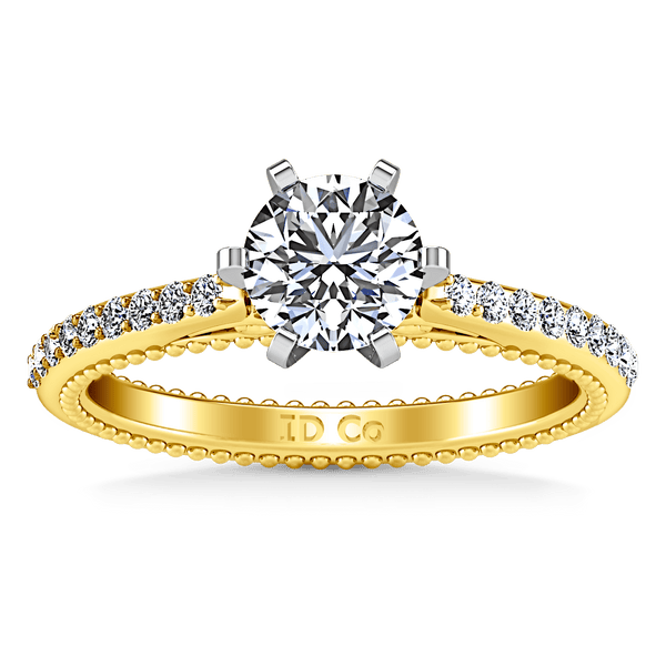 Pave Diamond EngagementRing Embrace 14K Yellow Gold