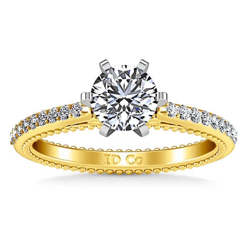 Pave Diamond EngagementRing Embrace 14K Yellow Gold