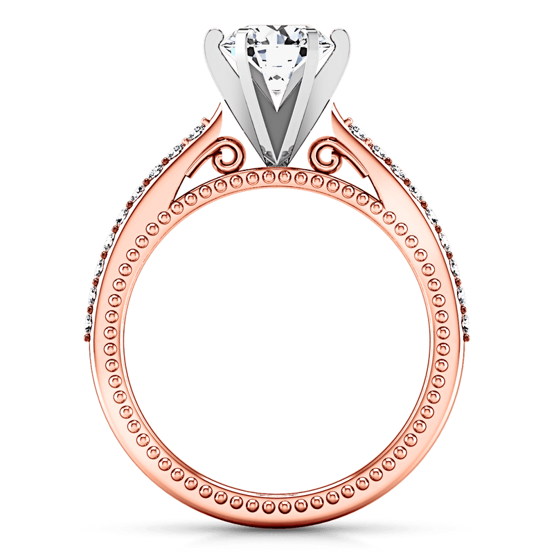 Pave Diamond Engagement Ring Embrace 14K Rose Gold