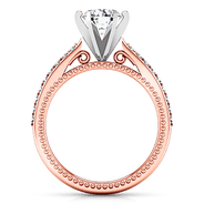 Pave Diamond Engagement Ring Embrace 14K Rose Gold