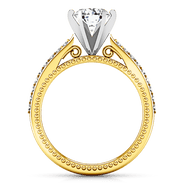 Pave Diamond EngagementRing Embrace 14K Yellow Gold