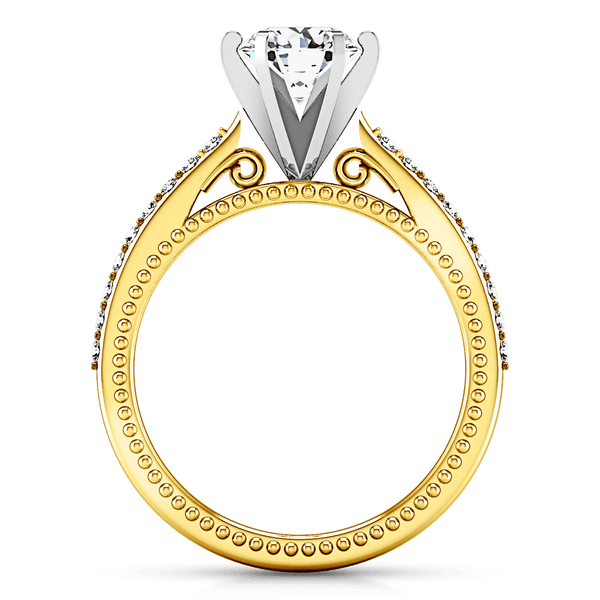 Pave Diamond EngagementRing Embrace 14K Yellow Gold