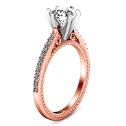 Pave Diamond Engagement Ring Embrace 14K Rose Gold