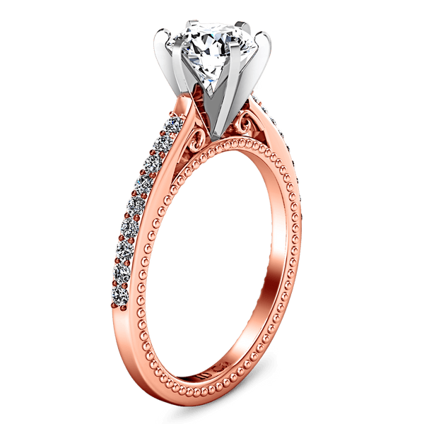 Pave Diamond Engagement Ring Embrace 14K Rose Gold