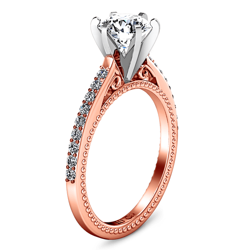 Pave Diamond Engagement Ring Embrace 14K Rose Gold