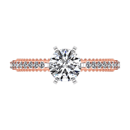 Pave Diamond Engagement Ring Embrace 14K Rose Gold