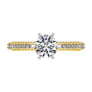 Pave Diamond EngagementRing Embrace 14K Yellow Gold