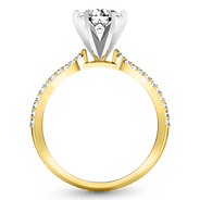Pave Diamond EngagementRing Tres Jolie 14K Yellow Gold