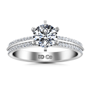 Round Diamond Pave Engagement Ring Amanda 14K White Gold