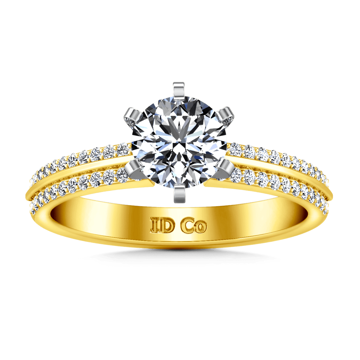Pave Diamond EngagementRing Amanda 14K Yellow Gold