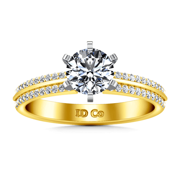 Pave Diamond EngagementRing Amanda 14K Yellow Gold