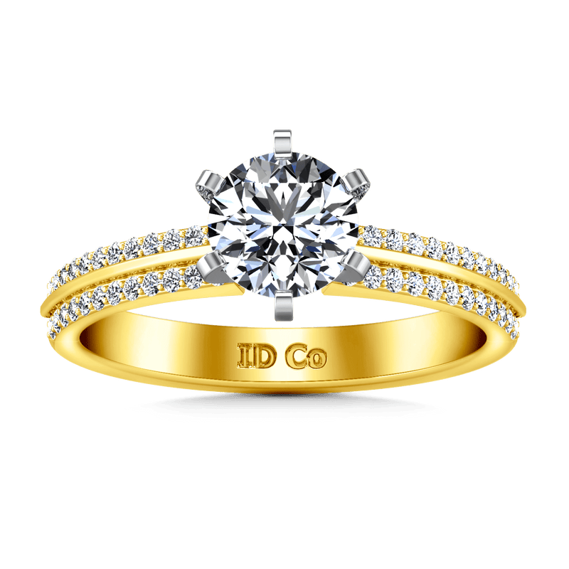 Pave Diamond EngagementRing Amanda 14K Yellow Gold