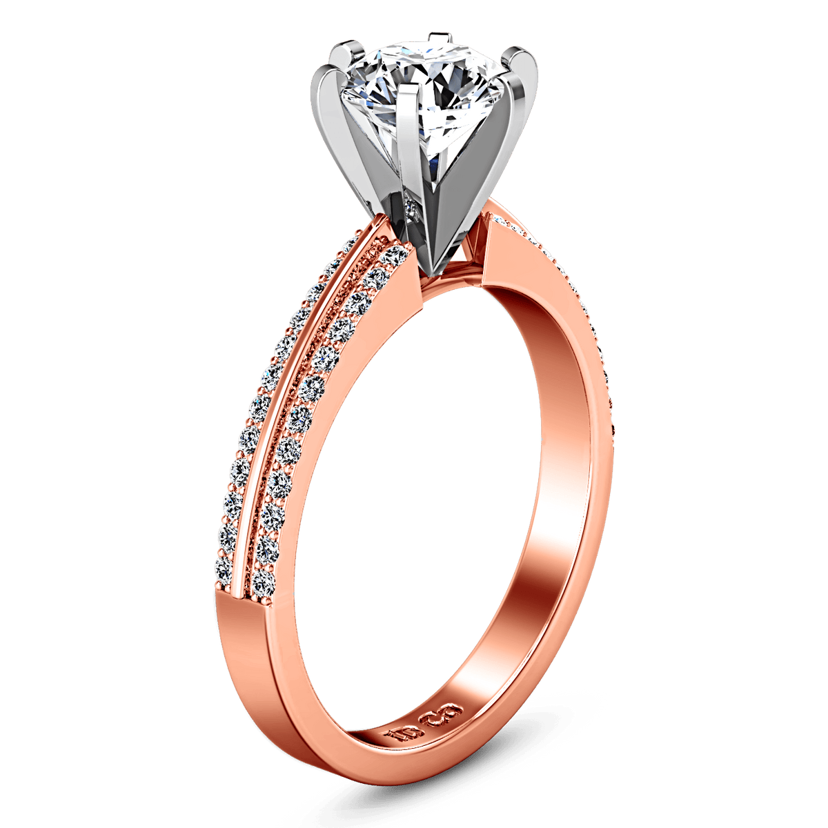 Pave Diamond Engagement Ring Amanda 14K Rose Gold