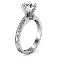 Round Diamond Pave Engagement Ring Amanda 14K White Gold