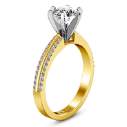Pave Diamond EngagementRing Amanda 14K Yellow Gold
