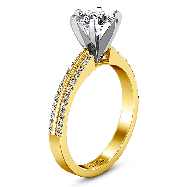 Pave Diamond EngagementRing Amanda 14K Yellow Gold