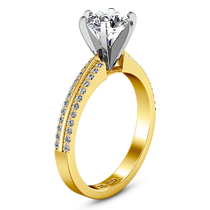 Pave Diamond EngagementRing Amanda 14K Yellow Gold
