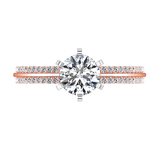 Pave Diamond Engagement Ring Amanda 14K Rose Gold