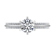 Round Diamond Pave Engagement Ring Amanda 14K White Gold