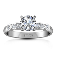 Round Diamond Pave Engagement Ring Rachel 14K White Gold