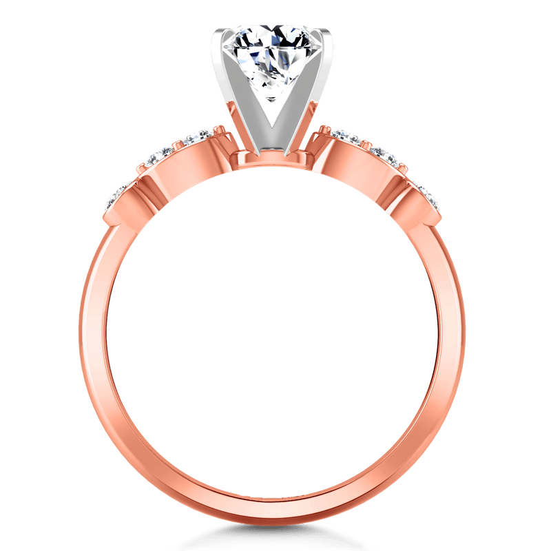 Pave Diamond Engagement Ring Rachel 14K Rose Gold