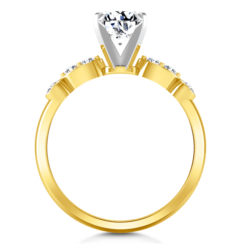Pave Diamond EngagementRing Rachel 14K Yellow Gold