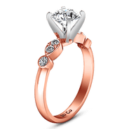 Pave Diamond Engagement Ring Rachel 14K Rose Gold