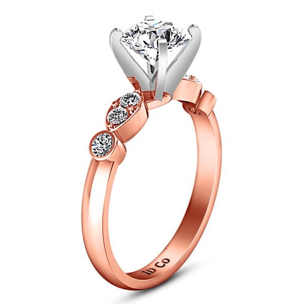 Pave Diamond Engagement Ring Rachel 14K Rose Gold