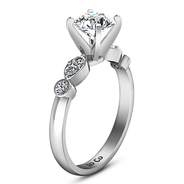 Round Diamond Pave Engagement Ring Rachel 14K White Gold