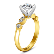 Pave Diamond EngagementRing Rachel 14K Yellow Gold