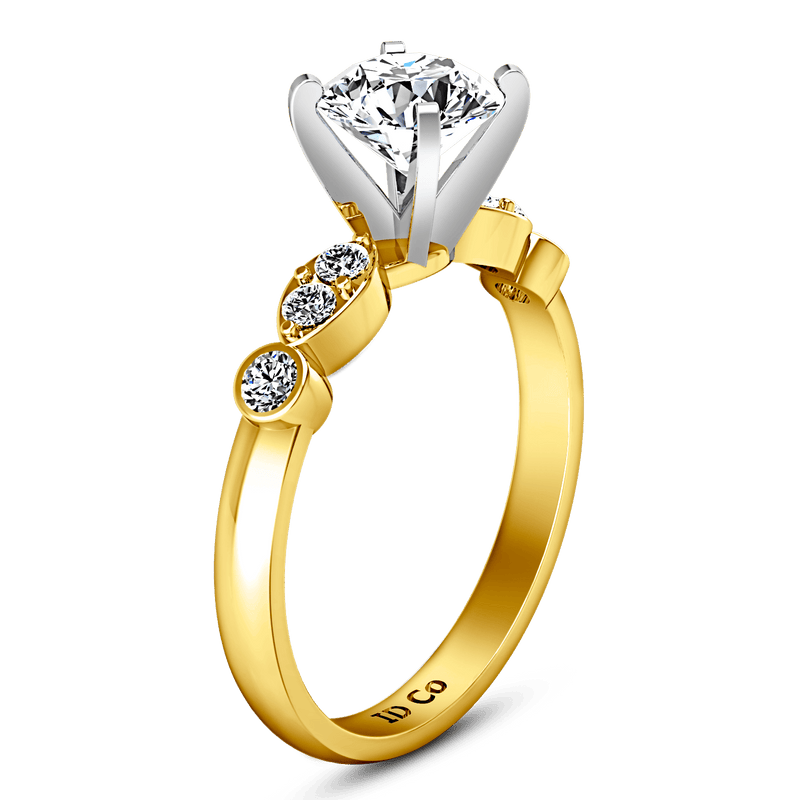 Pave Diamond EngagementRing Rachel 14K Yellow Gold