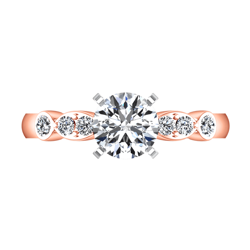 Pave Diamond Engagement Ring Rachel 14K Rose Gold
