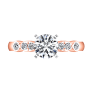 Pave Diamond Engagement Ring Rachel 14K Rose Gold
