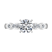 Round Diamond Pave Engagement Ring Rachel 14K White Gold