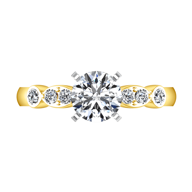 Pave Diamond EngagementRing Rachel 14K Yellow Gold
