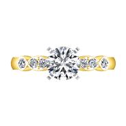Pave Diamond EngagementRing Rachel 14K Yellow Gold
