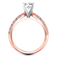Pave Diamond Engagement Ring Amore 14K Rose Gold