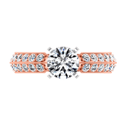 Pave Diamond Engagement Ring Amore 14K Rose Gold