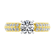Pave Diamond EngagementRing Amore 14K Yellow Gold