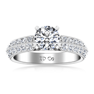 Round Diamond Pave Engagement Ring Amore 14K White Gold