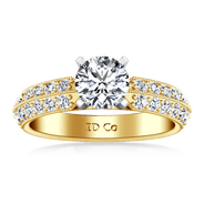 Pave Diamond EngagementRing Amore 14K Yellow Gold