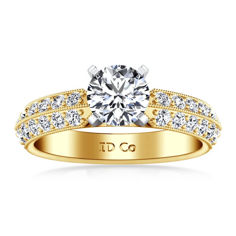Pave Diamond EngagementRing Amore 14K Yellow Gold