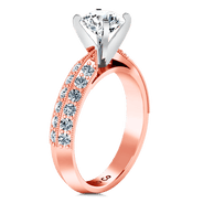 Pave Diamond Engagement Ring Amore 14K Rose Gold