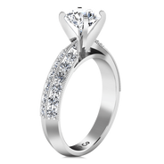 Round Diamond Pave Engagement Ring Amore 14K White Gold