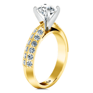 Pave Diamond EngagementRing Amore 14K Yellow Gold