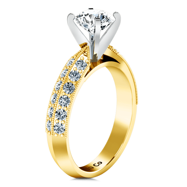Pave Diamond EngagementRing Amore 14K Yellow Gold