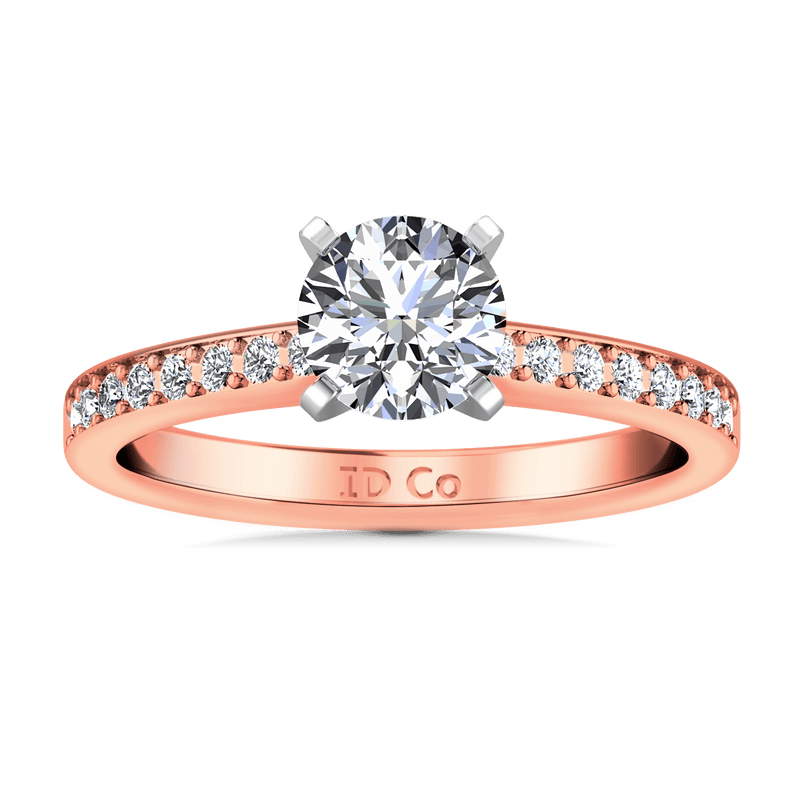 Pave Diamond Engagement Ring Belle 14K Rose Gold