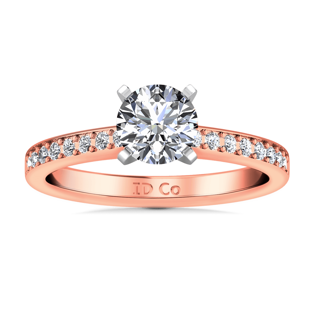 Pave Diamond Engagement Ring Belle 14K Rose Gold