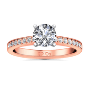 Pave Diamond Engagement Ring Belle 14K Rose Gold