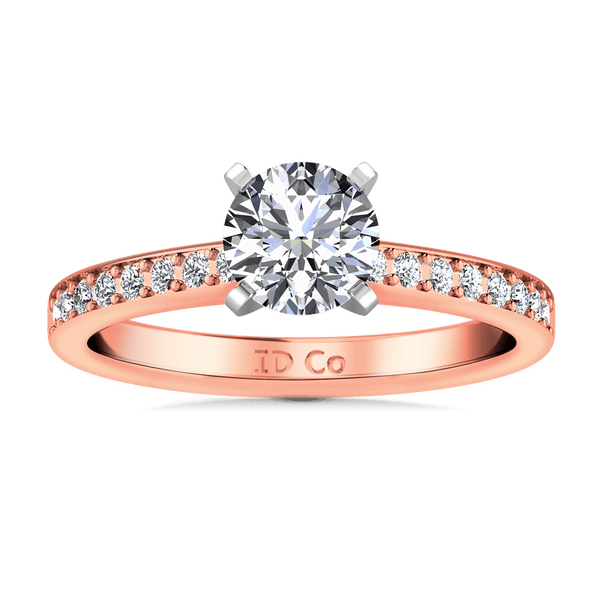 Pave Diamond Engagement Ring Belle 14K Rose Gold